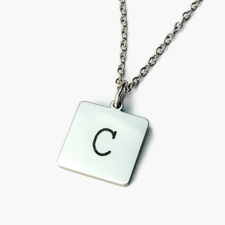 Square intial necklace